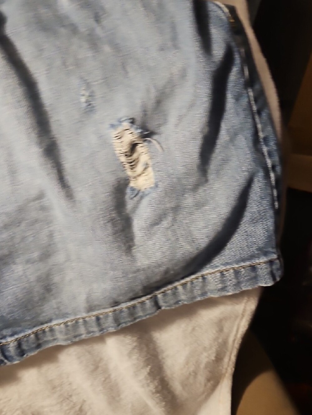 Old Navy Light Blue Denim Mini Skirt with Contrast Stitching - Picture 8 of 10